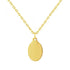 Virgin Mary Oval Pendant Necklace in Solid 14K Gold