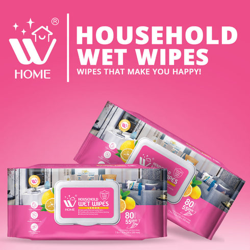 WBM Home | Household Wet Wipes Lemon, 80Pcs
