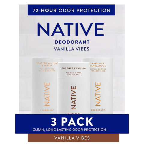 Native Aluminum-Free Deodorant, Vanilla Variety Pack, 2.65 oz., 3 pk.