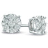 0.23 Carat Round Cut Cluster Diamond Stud Earrings in 14K Gold
