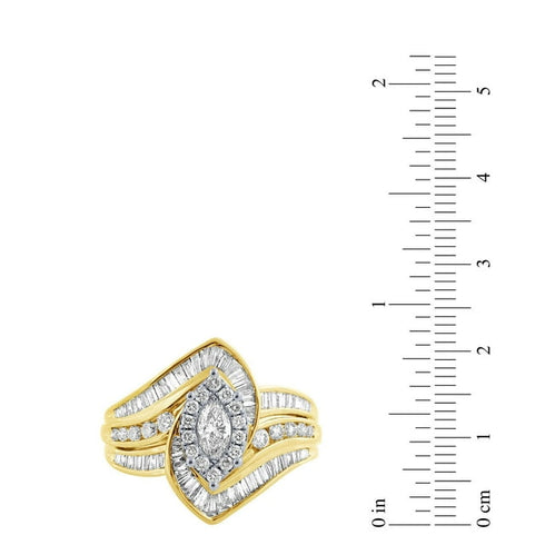 2.00 Carat Total Weight Marquise Cut Diamond Ring in 14K Gold