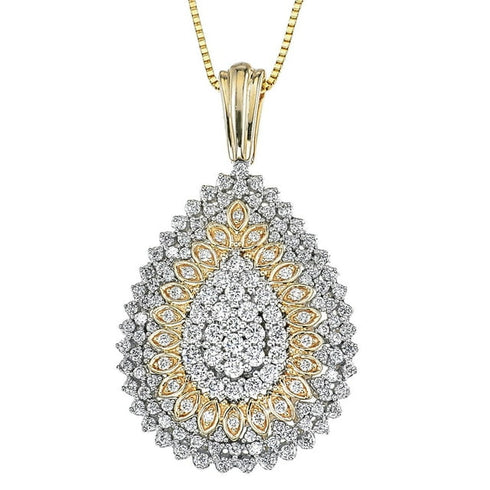0.96 CT Diamond Pendant in 14K Two-Tone Gold