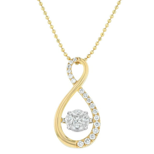 1.50 CT Dancing Diamond Pendant in 14K Gold