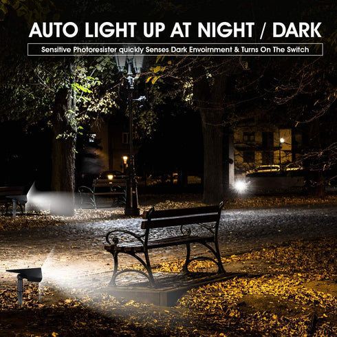 WBM SMART LED Solar Landscape Spotlights, IP67 Waterproof – 2 Pcs