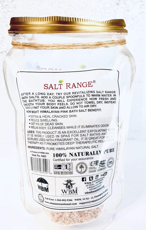 Himalayan Pink Bath Salt, Naturally Pure Mineral Soak for Relaxation & Stress Relief, 1 lb Bag
