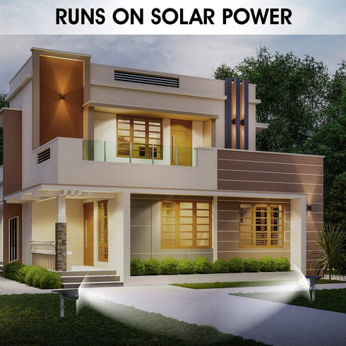 WBM Smart LED Solar Landscape Spotlights – IP67 Waterproof Outdoor Garden Lights, Auto On/Off, 2-Pack