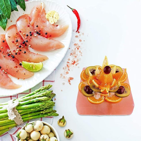 HC Himalayan Pink Salt Cooking Plate 8" x 8" x 2" – Natural Gourmet Salt Block for Grilling, Cooking & Serving