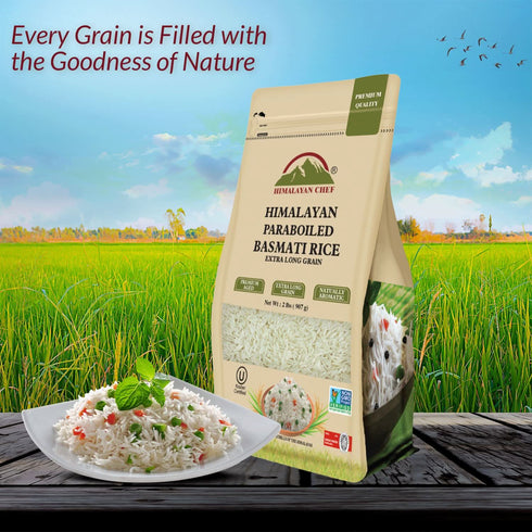 HIMALAYAN CHEF Parboiled Basmati Rice Long Grain | 2 lbs