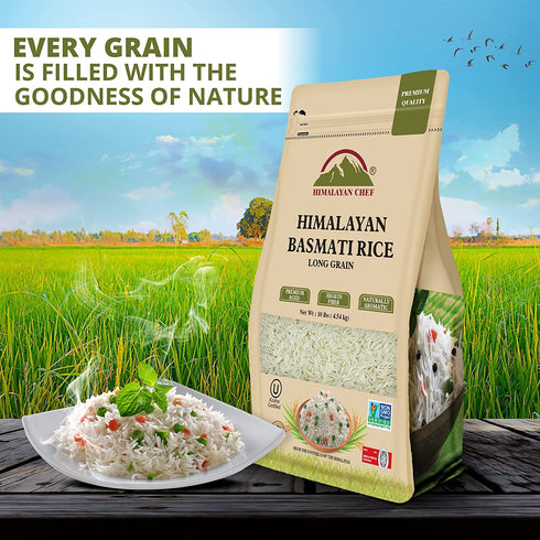 HIMALAYAN CHEF Extra Long Grain Super Kernel Basmati Rice | 10 lbs