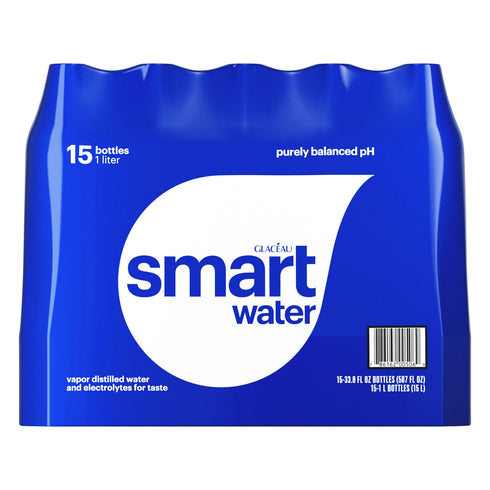 Smartwater Premium Bottled Water, Bottles, 15 pk./1L
