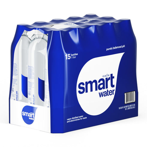 Smartwater Premium Bottled Water, Bottles, 15 pk./1L
