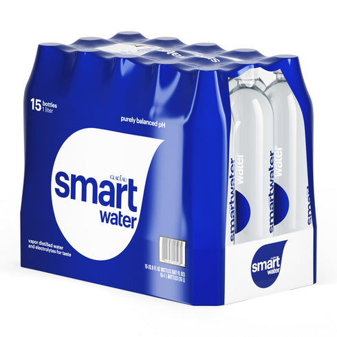 Smartwater Premium Bottled Water, Bottles, 15 pk./1L