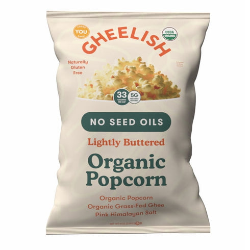 Gheelish Lightly Buttered Organic Popcorn, 8 oz