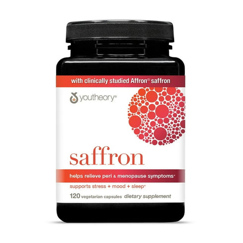 Youtheory Saffron Capsules, 120 Count – Mood, Stress & Sleep Support