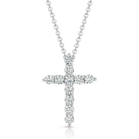 Set of Lab Created White Sapphire Pendant Necklaces in Sterling Silver