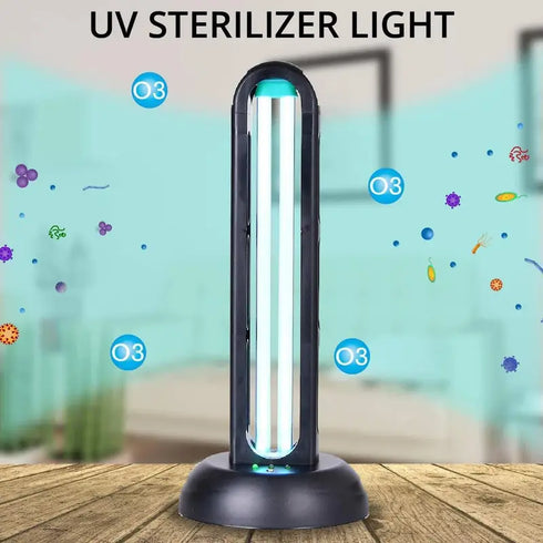 UV Light Sanitizer, UVC Disinfection Blue Lamp, 40W Remote Control Ultraviolet Ozone Sterilization Light Compact for Home Office Hotel Travel