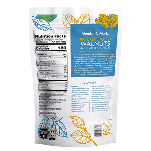 Walnut Halves, 3 lbs - Nutritious, Heart-Healthy Snack with Rich, Nutty Flavor, Perfect for Baking, Cooking, Salads, and Snacking, Kosher, Resealable Bag for Freshness