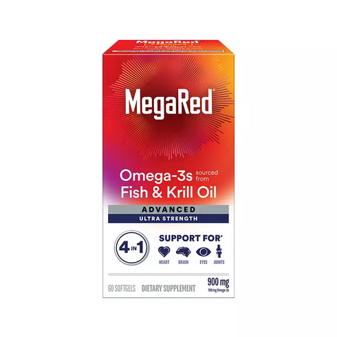 MegaRed Advanced 900mg Omega-3 Krill Oil 4-in-1 Softgels, 60 ct