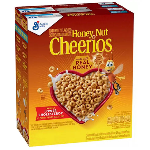 Honey Nut Cheerios Cereal, 48 oz - Sweet Honey & Nut Flavor, Heart-Healthy Whole Grain Oats, Perfect for Breakfast or Snacking, Family-Size Box for Wholesome