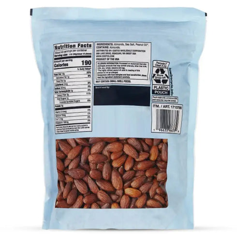 Premium Roasted Almonds with Sea Salt, 2.5lb Bag - Crunchy, Savory Snack for Sharing or Recipes, Resealable for Freshness, Perfect for Home, Work, or On-the-Go Enjoyment with Bold Flavor