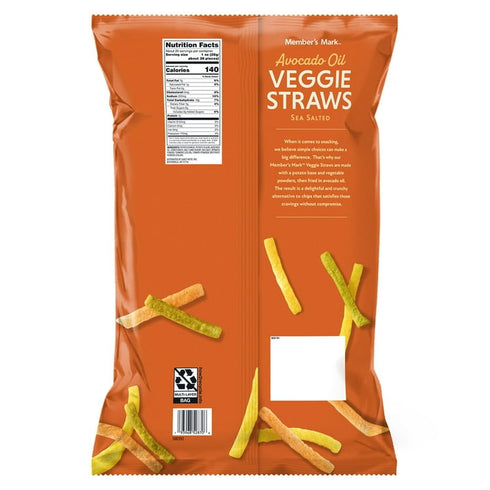 Member's Mark Avocado Oil Veggie Straw Sea Salt, 23.5 oz