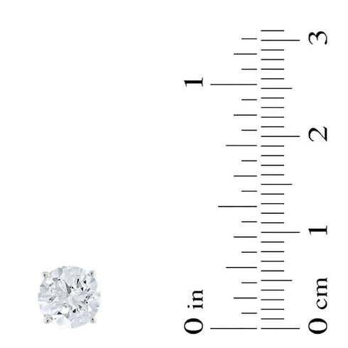1.95 Carat Total Weight Solitaire Diamond Stud Earrings in 14K Gold