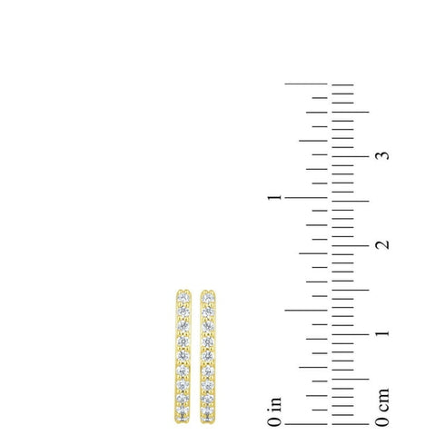 0.23 Carat Total Weight Diamond Hoop Earrings in 14K Gold