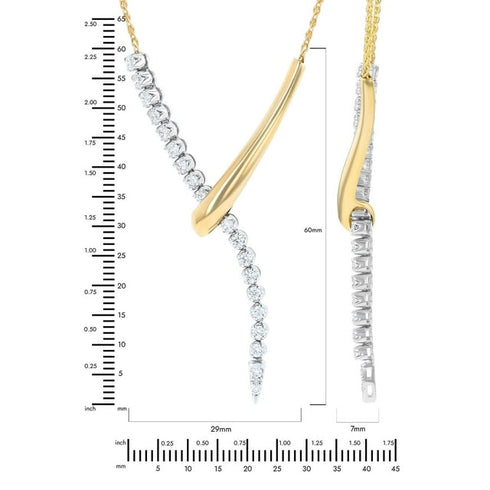 1.00 CT Diamond Pendant Necklace in 14K Two-Tone Gold
