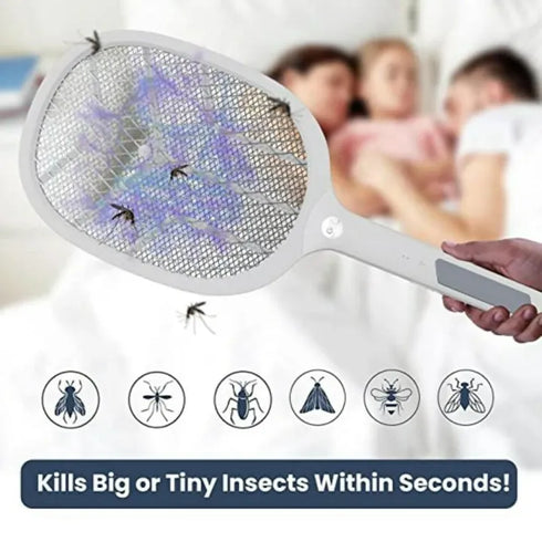 WBM SMART 2-in-1 Bug Zapper Racket – Electric Mosquito & Insect Killer