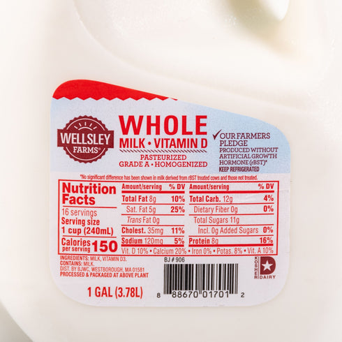 Wellsley Farms Whole Milk, 1 gal.
