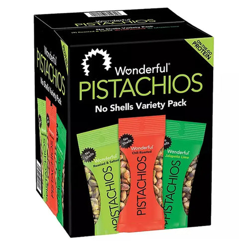 Pistachios Variety Pack, 0.75 oz, 21 Pack – Includes Roasted & Salted, Lightly Salted, and No Shell Flavors – Healthy, Protein-Packed Snacks for On-the-Go or Lunches