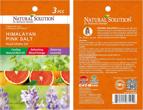 Natural Solution Himalayan Pink Salt Nasal Inhaler | 3 Count