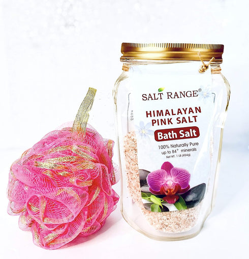 Himalayan Pink Bath Salt, Naturally Pure Mineral Soak for Relaxation & Stress Relief, 1 lb Bag