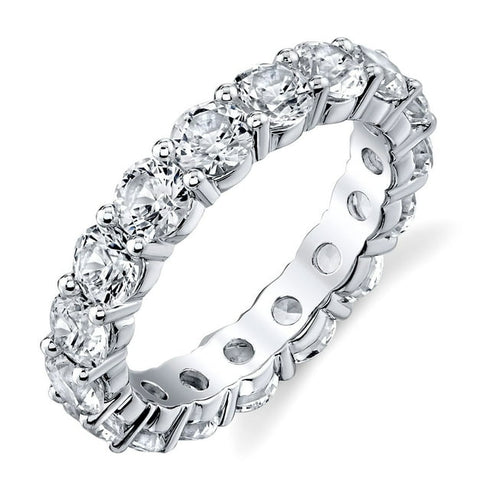 Lab Created White Sapphire Full Eternity Band in 14K Gold