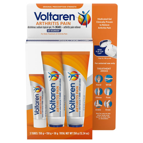 Voltaren Arthritis Pain Relief Gel, Topical NSAID, 5.3 oz. 2-Pack + 1.7 oz., Fast-Acting Joint Pain Relief
