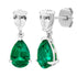 Pear Cut Lab Created Gemstone Earring and Necklace Set in Silver