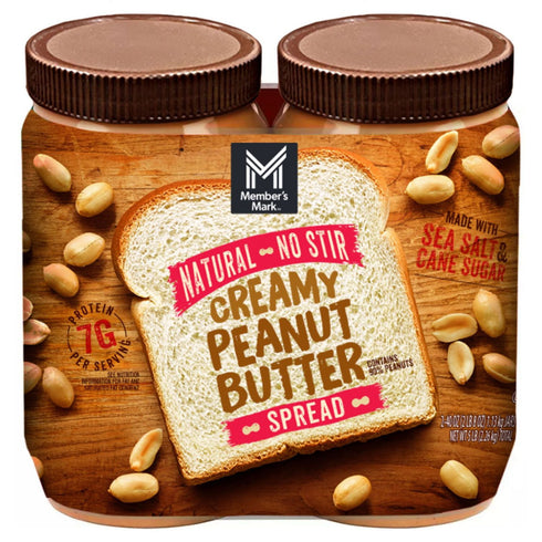 Member's Mark Natural Creamy Peanut Butter, 40 oz., 2 pk