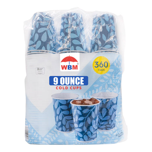 WBM Printed Paper Bath Cold Cup 9 oz. 360 ct.