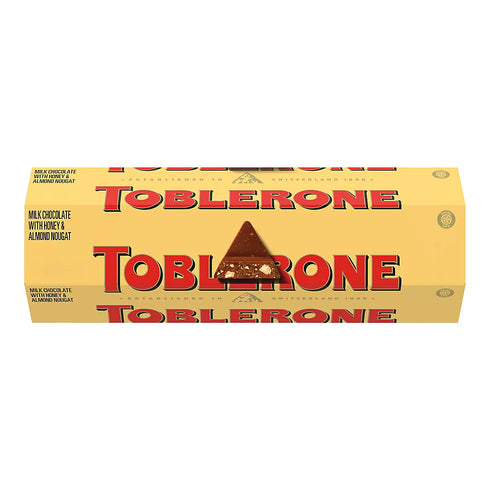 Toblerone Milk Chocolate Bars – Swiss Chocolate with Honey & Almond Nougat, 3.52 oz, 6 Count