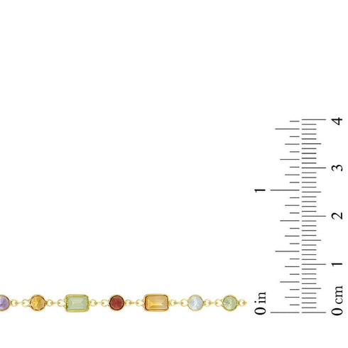 Multi-Gemstone Station Necklace in 14K Gold