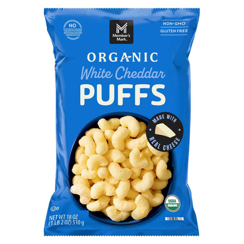 Member's Mark Organic White Cheddar Puffs, 18 oz