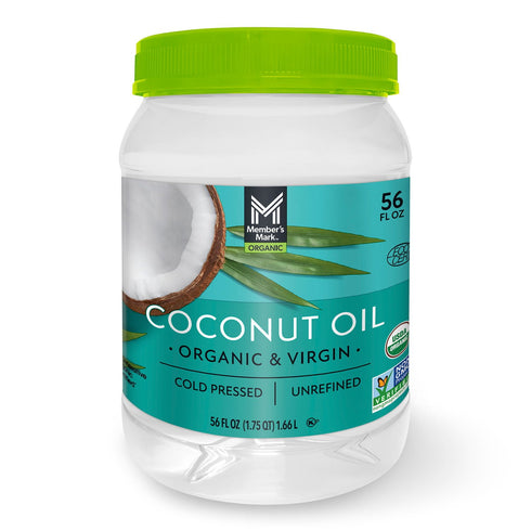Organic Virgin Coconut Oil, 56 oz, Cold-Pressed Unrefined for Cooking & Skin Care