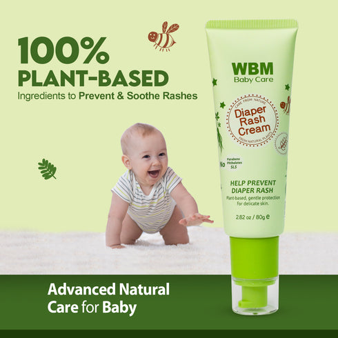 WBM Baby Diaper Rash Cream, 80GWBM Baby Diaper Rash Cream, 80g – Soothing & Protective Ointment for Delicate Baby Skin