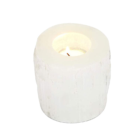 Selenite Crystal Candle Holder | HIMALAYAN GLOW