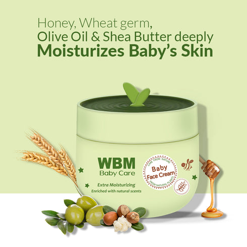 WBM Baby Care Face Cream, Gentle Moisturizing Cream With Natural Scents, 1.76 oz