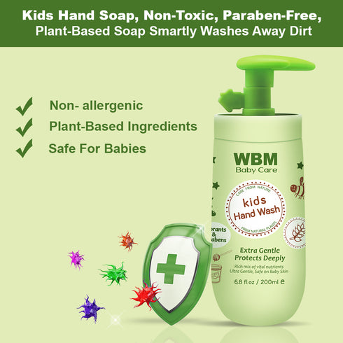 WBM Baby Care Hand Wash for Babies, Extra Gentle & protection Deeply, 6.8 fl oz