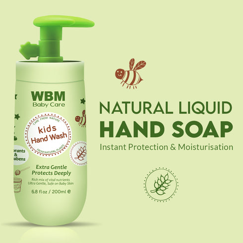 WBM Baby Care Hand Wash for Babies, Extra Gentle & protection Deeply, 6.8 fl oz