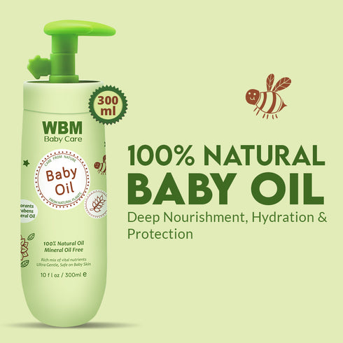 WBM Baby Care Baby Oil - Nourishing Skin Care With 100% Natural Ingredients, 300ml