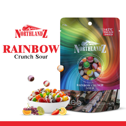 NORTHLANDZ Freeze Dried Candy | RAINBOW CRUNCH SOUR - 10 Bags