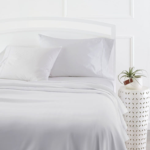 Supreme Elegance 1000TC CVC Satin 6 Pc. King Size Sheet Set - White